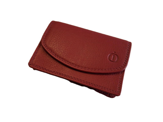 Klein model beursje 1 vak sluit met een drukker een rits op de achterzijde 639R Rood