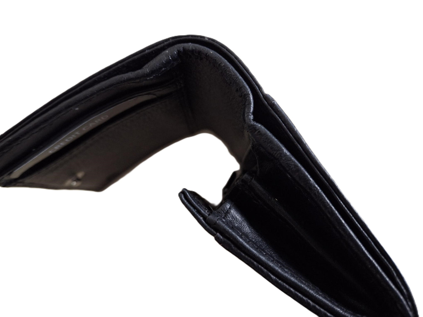 Oi zwarte leren linkshandige damesportemonnee / compact overslagportemonneetje voor linkshandige mensen / klein beursje RFID safe / zwart leer / 577