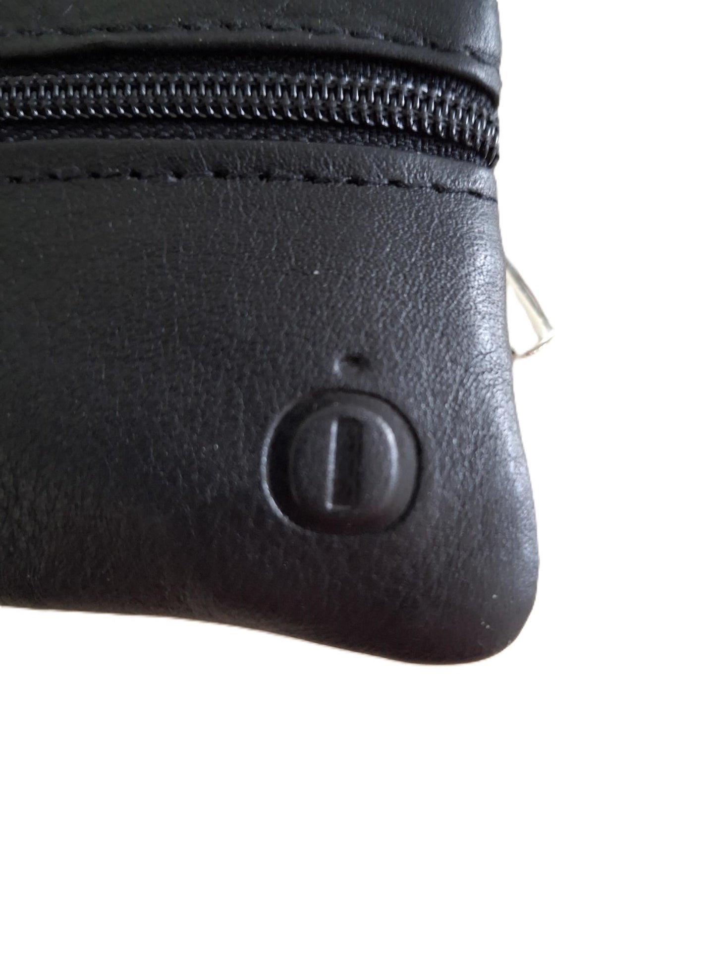 Oi zwart leren Sleuteletui small / klein sleutelbeursje / sleutelhoesje 3 ritjes / soepel kleingeld buideltje met sleutelring / zwart leer / 665