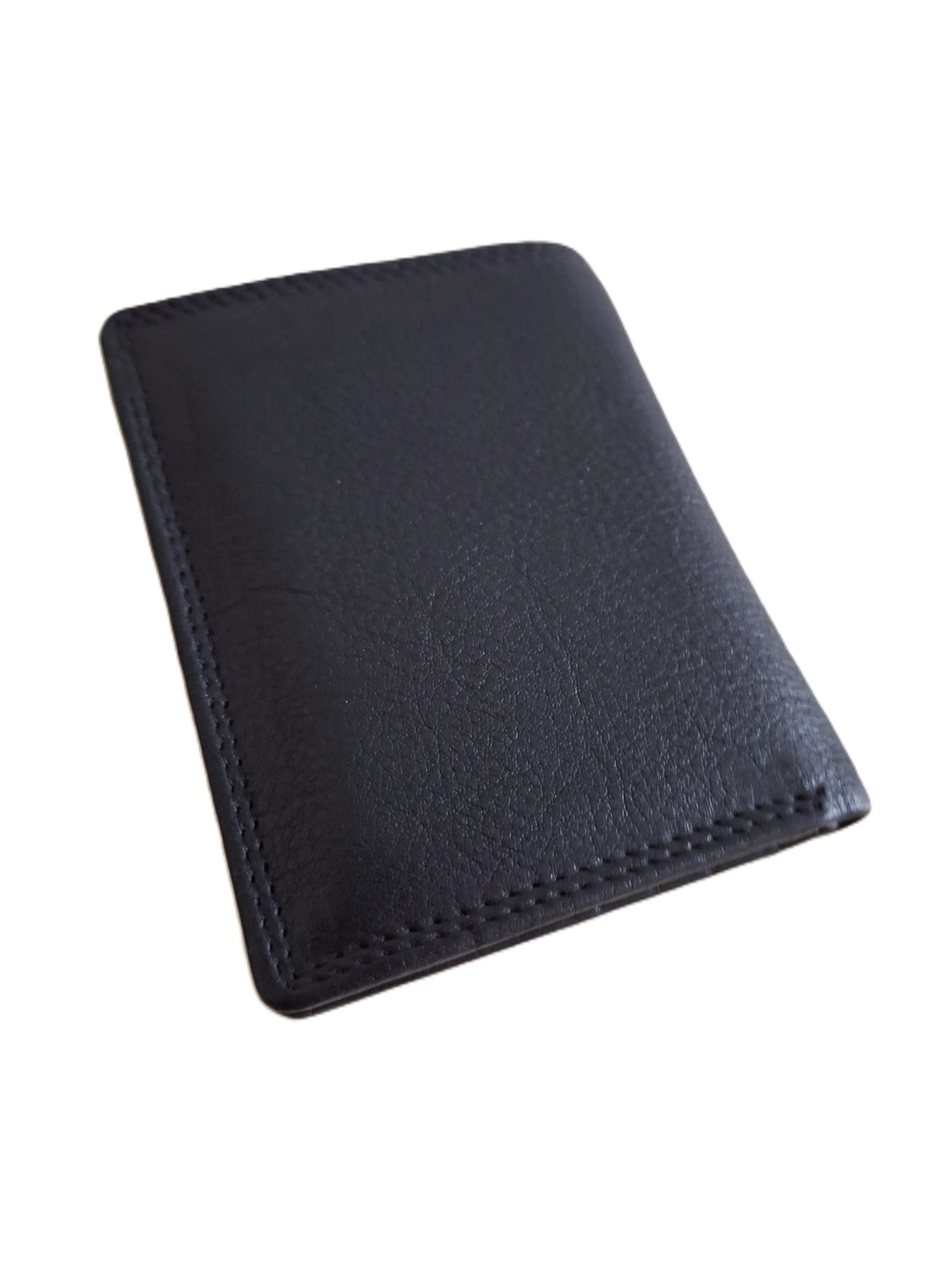 OI kleine zwarte lederen billfold hoog model / verticale portemonnee zeer compact tóch veel ruimte voor pasjes / kleine complete heren beurs / Anti skim / zwart / 667