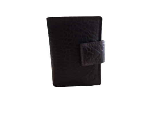 Oi donker bruine "Kroko-look" leren billfold met Cardprotector afsluitbaar / normale portemonnee met Figuretta pasjeshouder en lip om af te sluiten / leren beurs met metalen anti skim pasjeshouder / bruin leer / 671Brown Bubbels