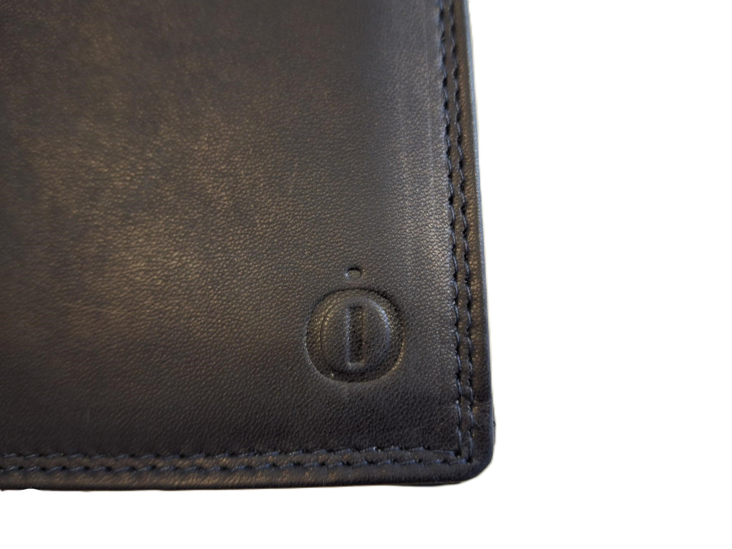 OI donker blauwe lederen heren portemonnee / donker blauw leren billfold hoog model / beurs voor veel pasjes / RFID SAFE / blauw leer / 104ROBL
