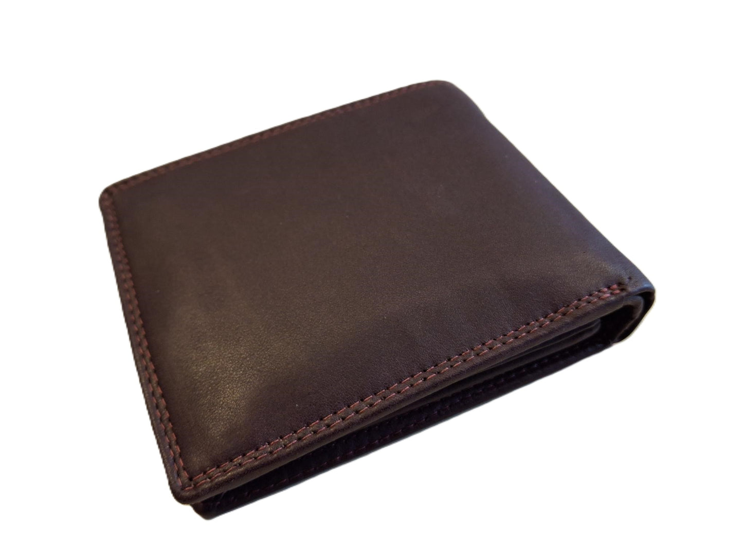 OI bordeaux rode leren heren portemonnee / klassieke billfold laag model voor veel pasjes / complete portemonnee voor veel pasjes standaard model / anti skim / bordo rood / 102ROBR