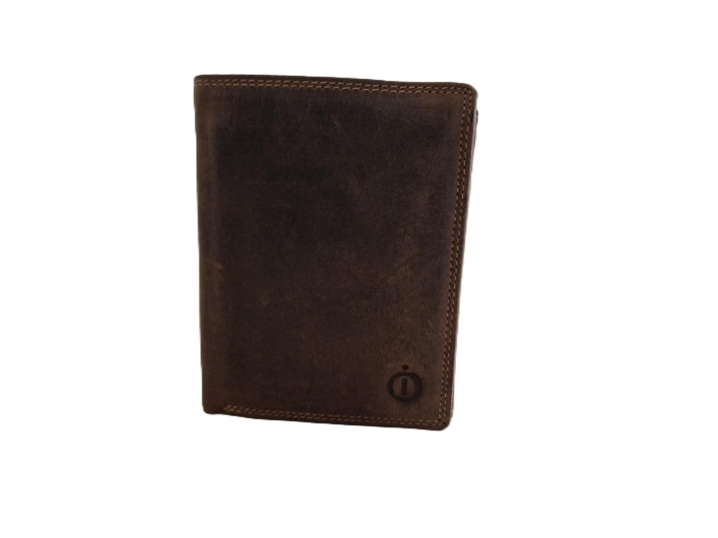 Oi Hunter bruine lederen heren portemonnee zonder drukker / Hunter bruine leren billfold hoog model / beurs voor veel pasjes / RFID SAFE / bruin leer / 112H