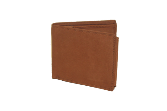 OI leren heren billfold / portemonnee laag model / anti skim / cognac 102VC