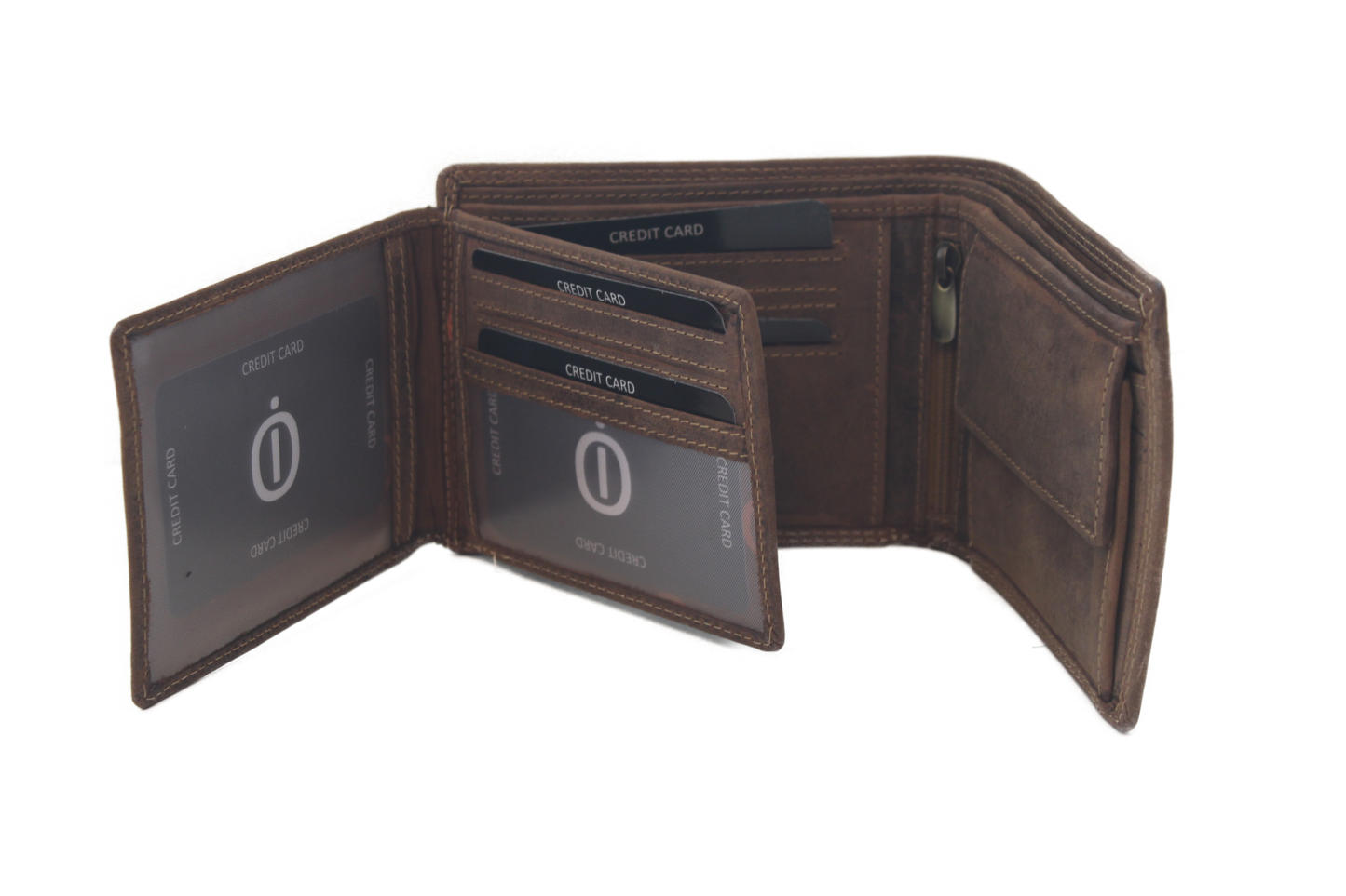 OI Heren billfold laag 11 pasjes / zonder drukker / Hunter / Anti skim 114H