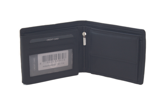 OI Heren billfold laag 11 pasjes / zonder drukker / zwart / Anti skim 114