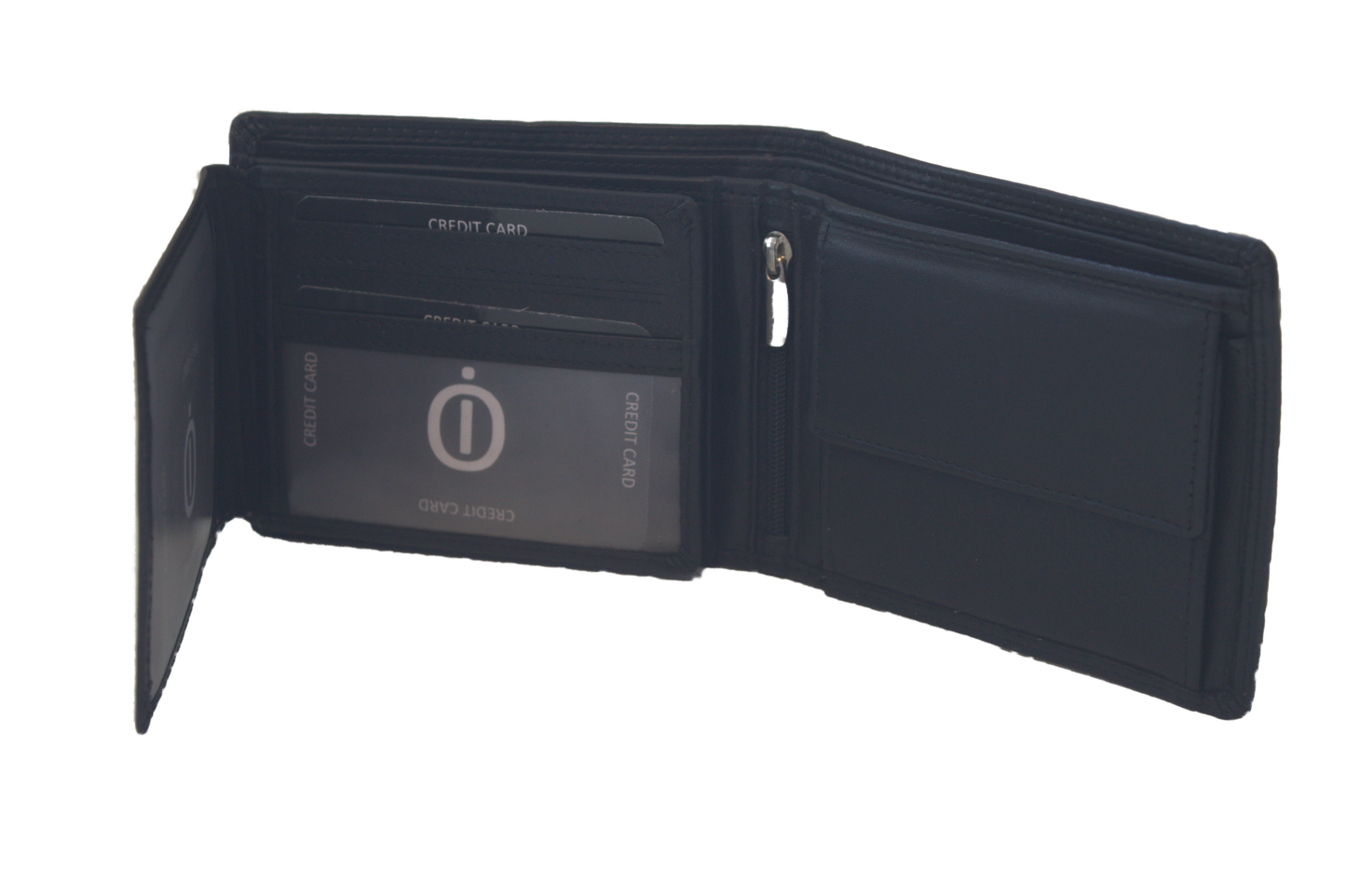 OI Heren billfold laag 11 pasjes / zonder drukker / zwart / Anti skim 114