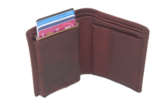 OI Billfold met cardprotector/ pasjeshouder / groot/ bruin / anti skim 115VBR