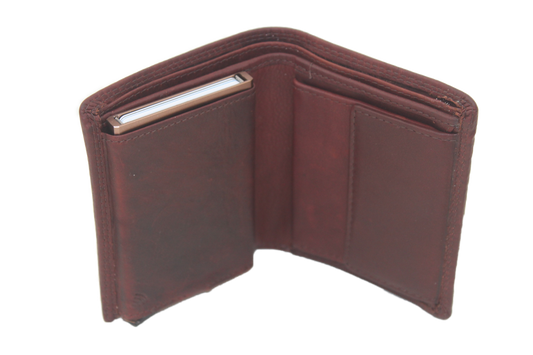 OI Billfold met cardprotector/ pasjeshouder / groot/ bruin / anti skim 115VBR