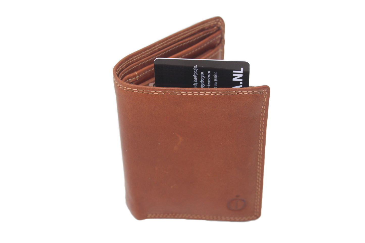 OI Billfold met cardprotector/ kaarthouder/ groot / camel cognac/ anti skim 115VC