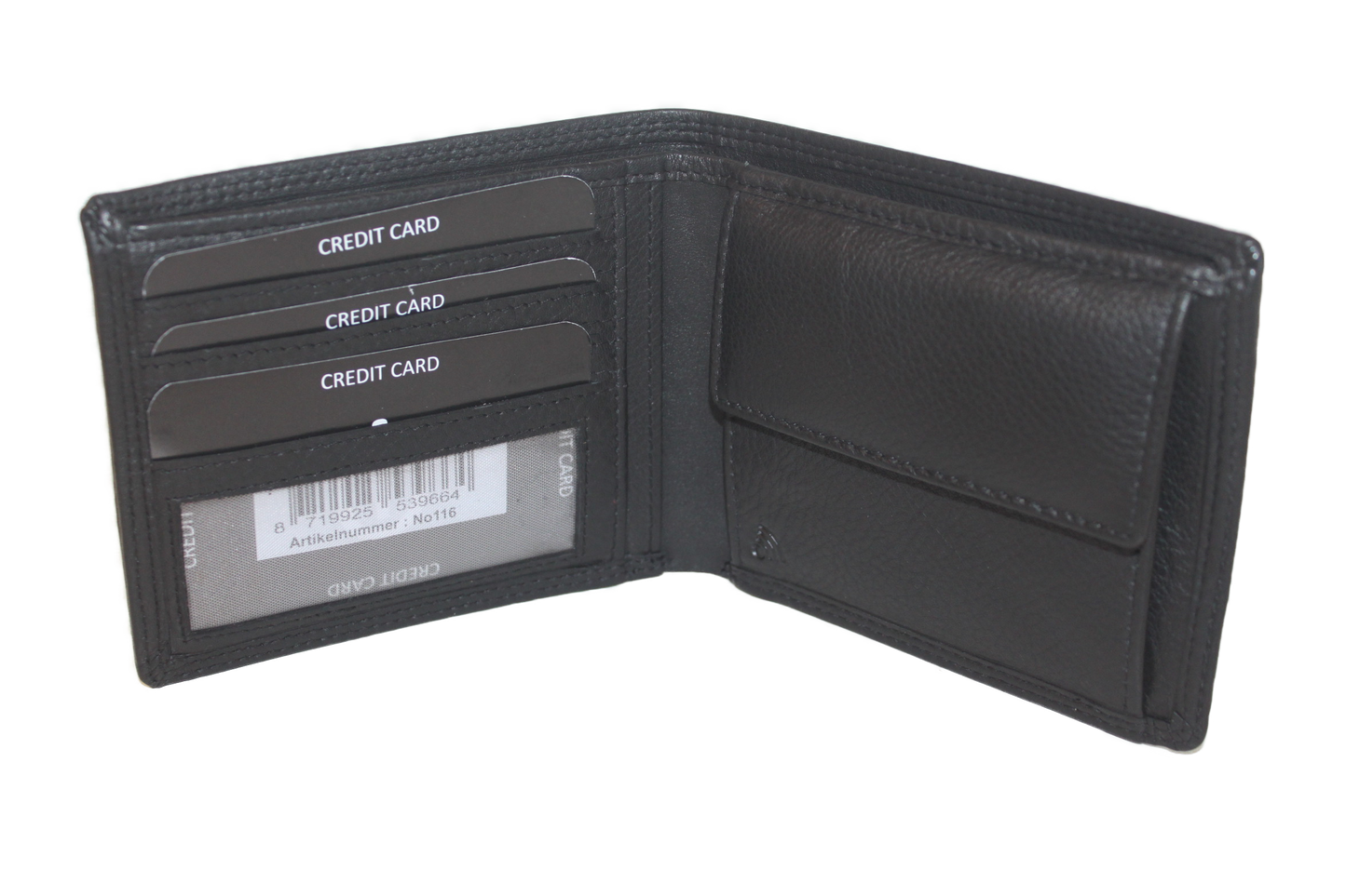 OI Billfold Laag 4 + 4 creditcards / zwart / anti skim 116