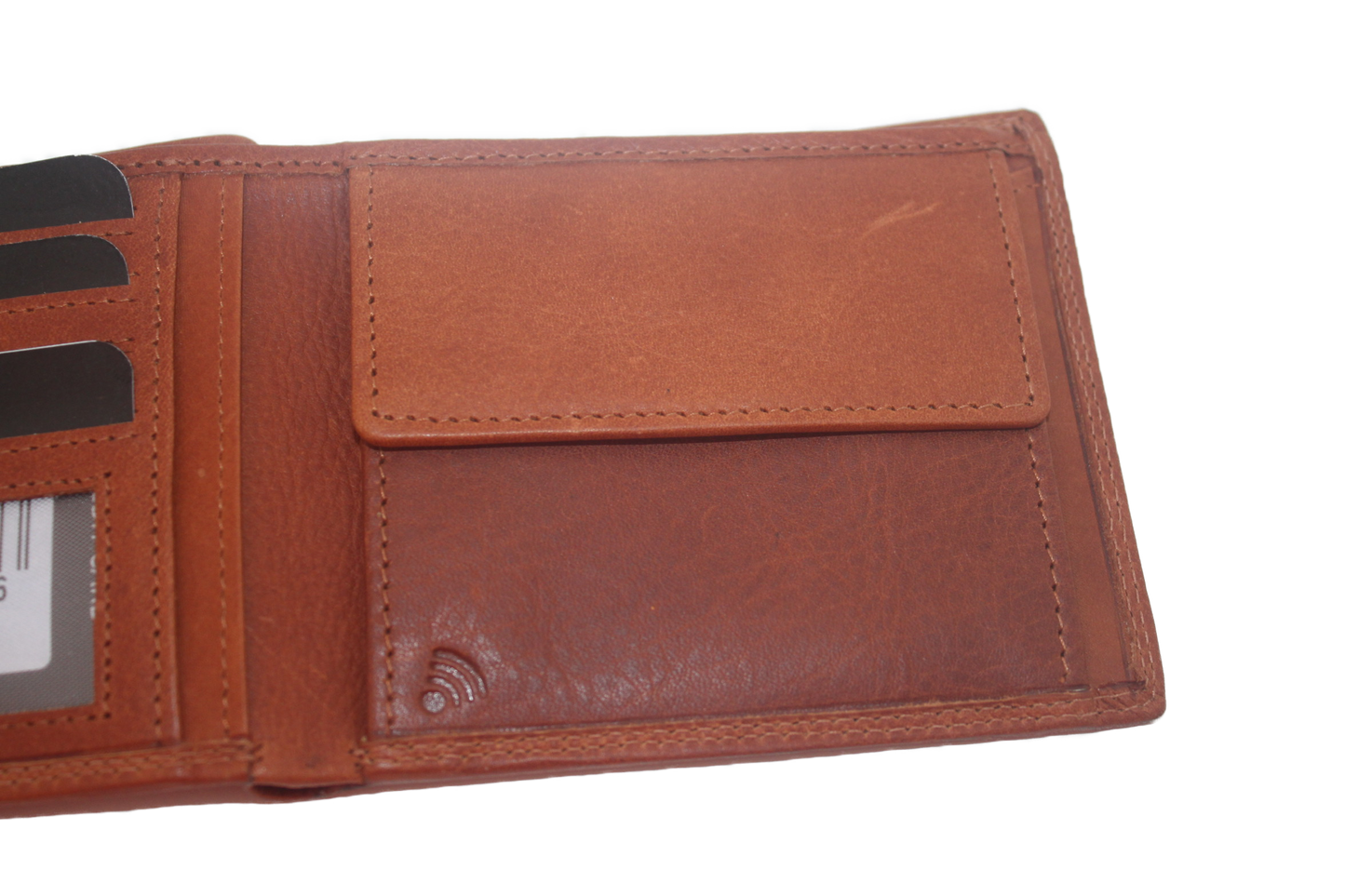 OI Billfold Laag 4 + 4 creditcards / anti skim/ cognac/camel 116VC