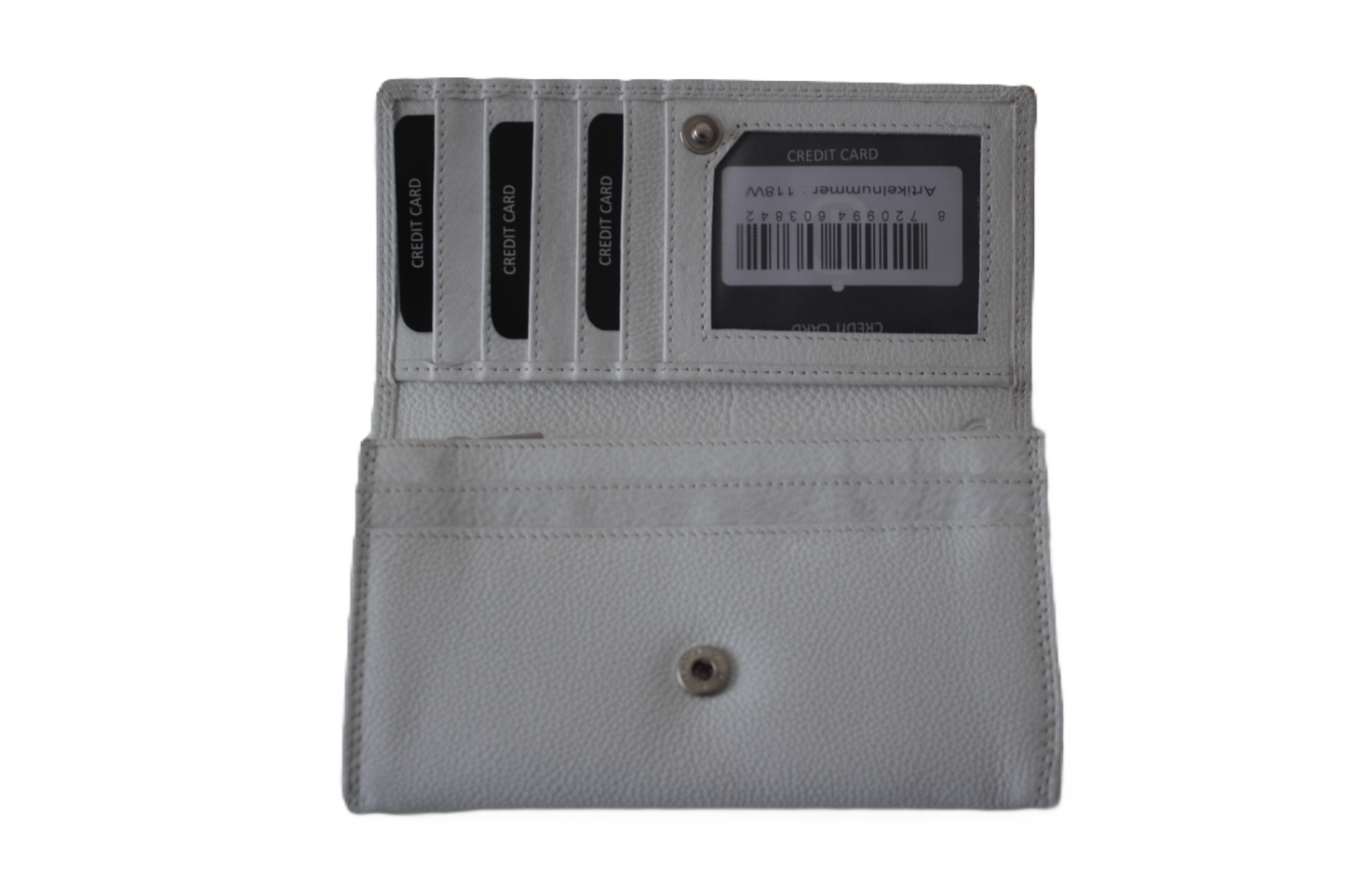 Witte dames overslag portemonnee RFID protected 118W WIT