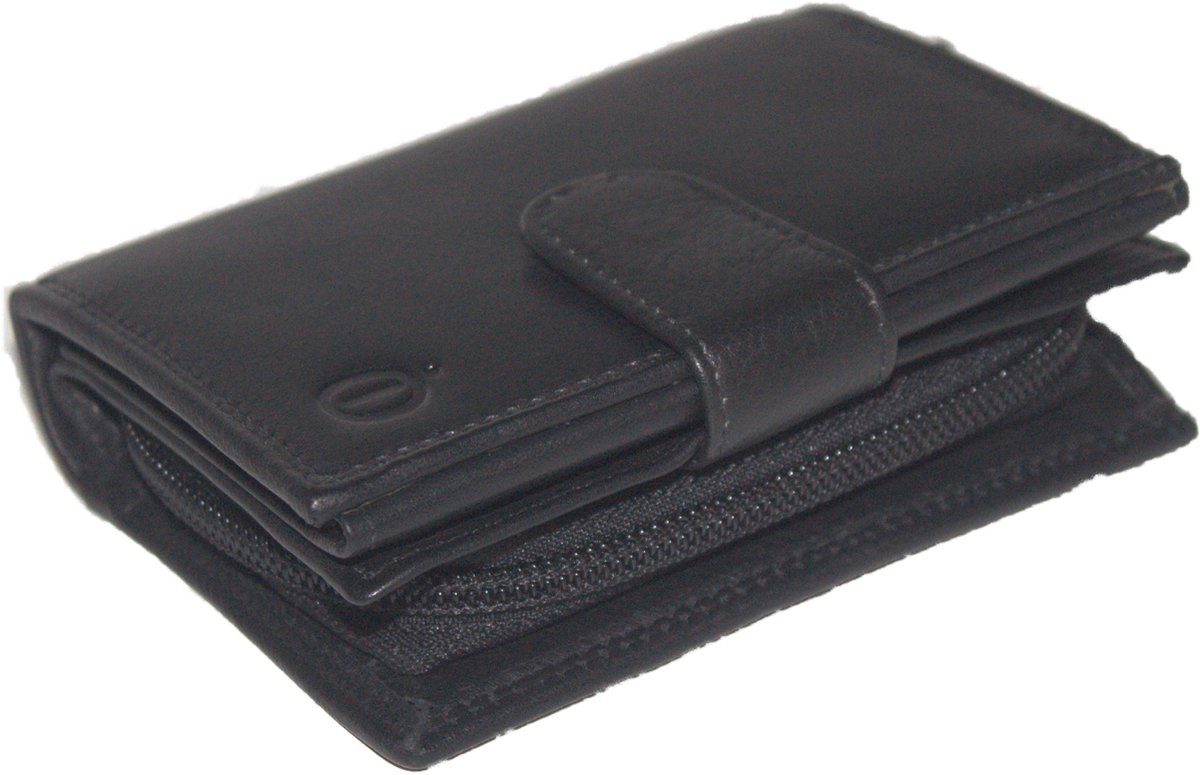 Rits portemonnee met geheim vak / zwart / skim beveiligd / hoge billfold 152