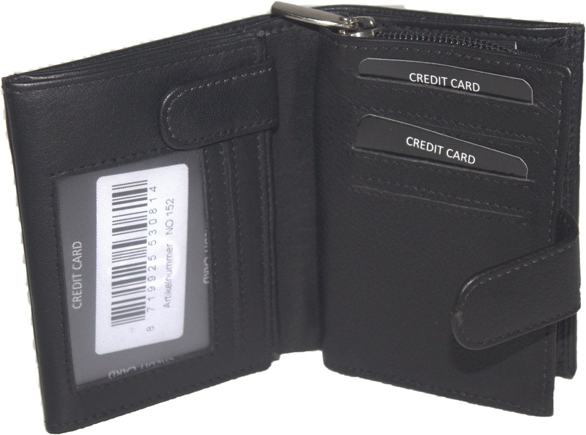 Rits portemonnee met geheim vak / zwart / skim beveiligd / hoge billfold 152