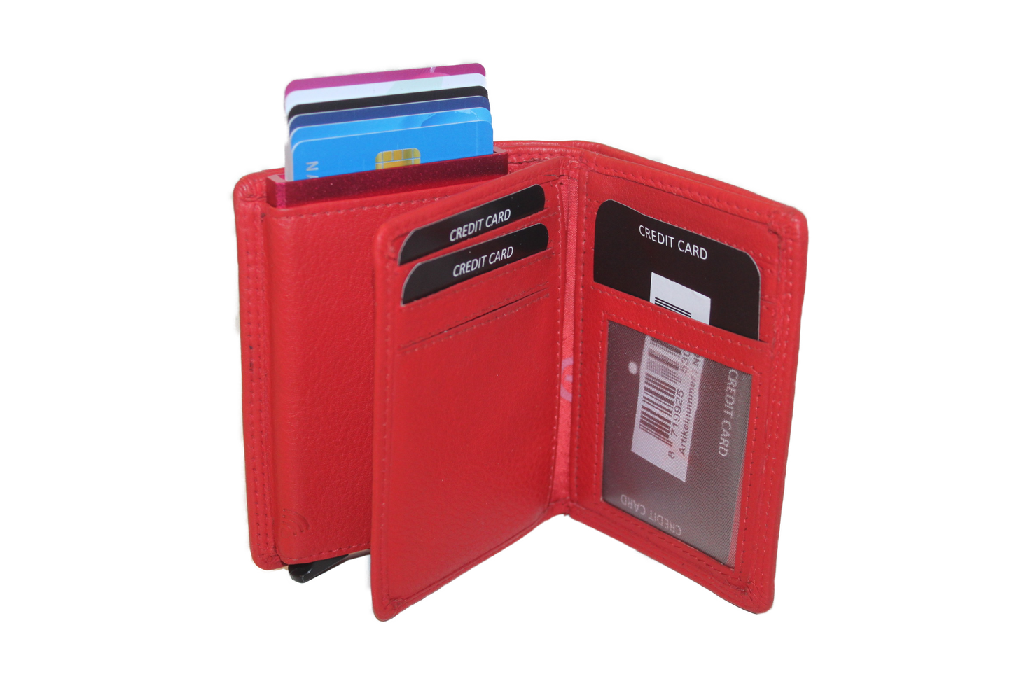 OI Billfold met cardprotector en 9 extra pasjesvakjes Rood/ anti skim 144R