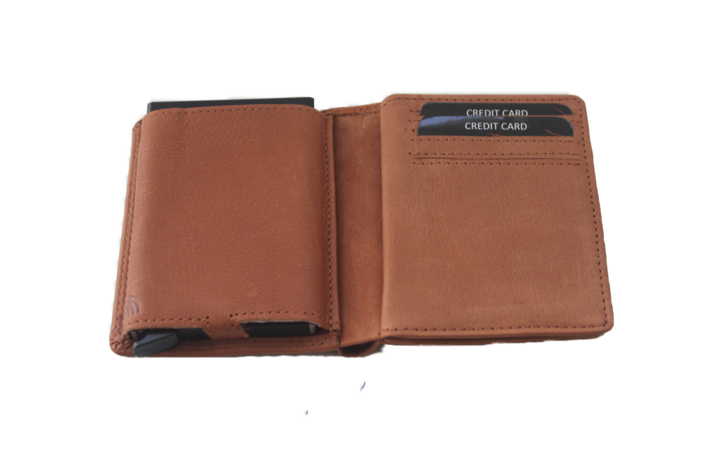OI Billfold met cardprotector en 9 extra pasjesvakjes / anti skim / cognac 144VC
