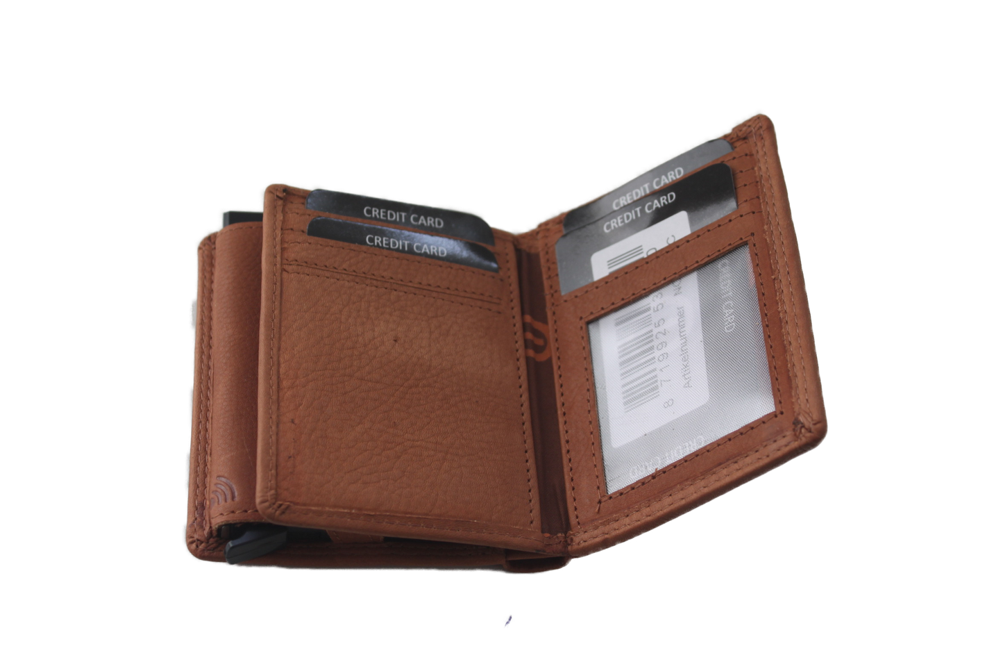 OI Billfold met cardprotector en 9 extra pasjesvakjes / anti skim / cognac 144VC