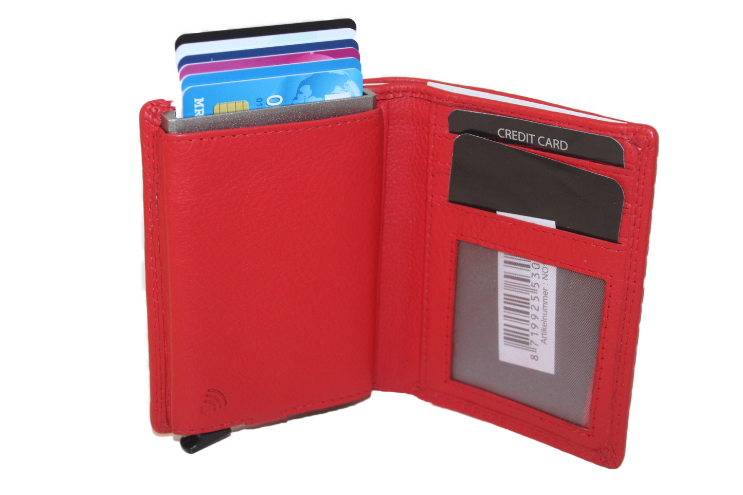 OI Billfold met cardprotector en 3 extra pasjes / anti skim / Rood 145R
