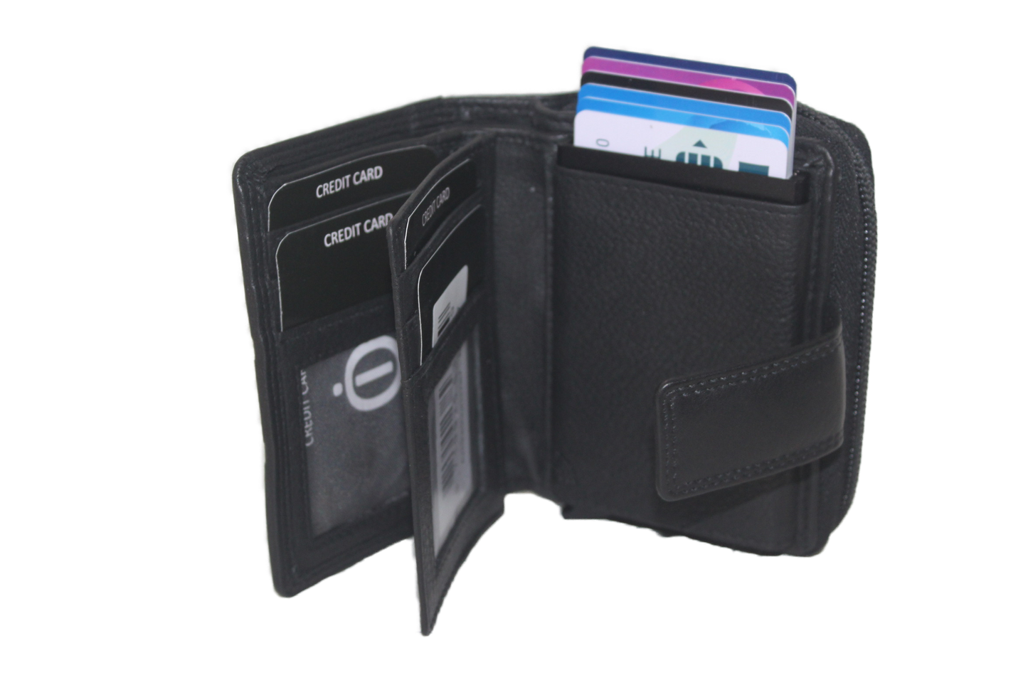 OI Rits portemonnee met cardprotector / anti skim /zwart 147