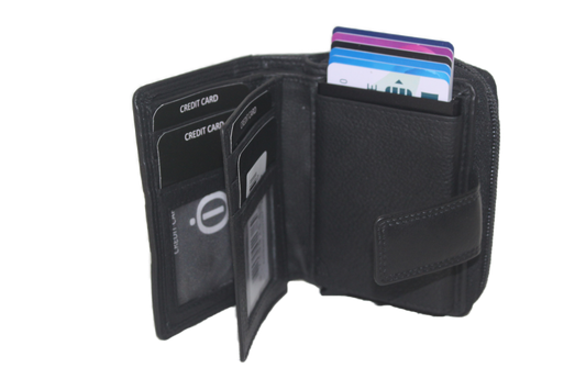 OI Rits portemonnee met cardprotector / anti skim /zwart 147