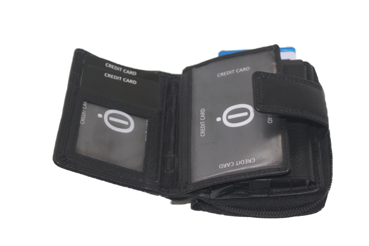 OI Rits portemonnee met cardprotector / anti skim /zwart 147