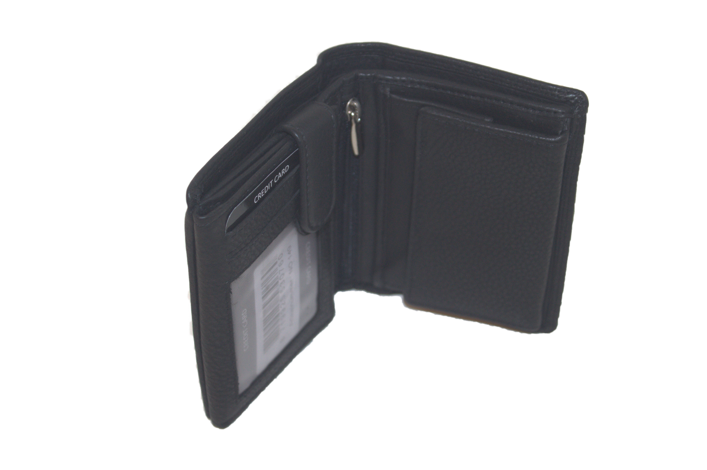 OI Hoog model billfold met wiener schachtel uitgebreid, vierkant muntgeld vakje / zwart 149