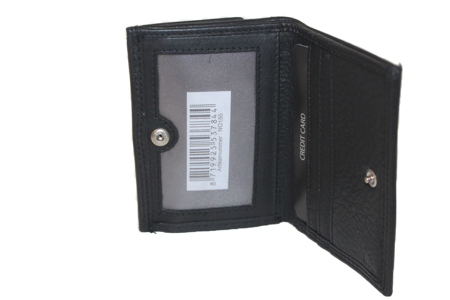 OI Portemonnee Klein / zwart leren beursje / anti skim 150