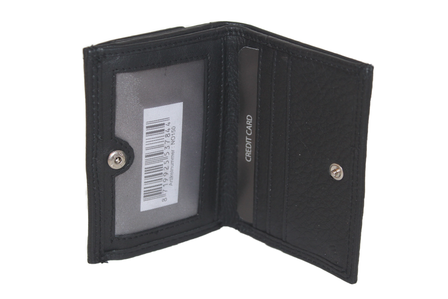 OI Portemonnee Klein / zwart leren beursje / anti skim 150