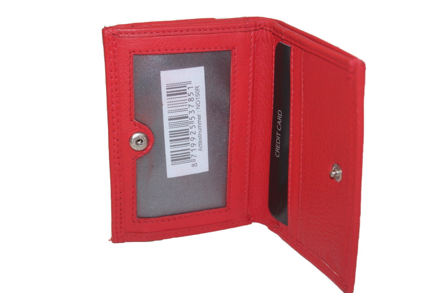 OI Portemonnee Klein / Rood leren beursje / anti skim 150R