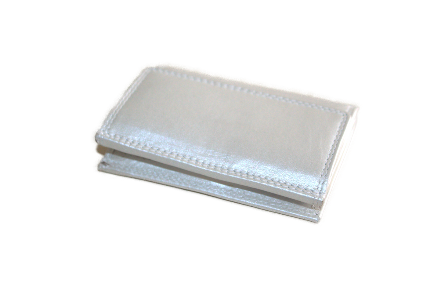 OI Portemonnee Klein / Zilver kleurig leren beursje / anti skim 150 zilver