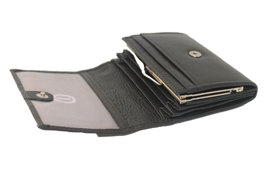 OI Beugelportemonnee/ knipbeurs/ Kort/ skim veilig/ Zwart 160