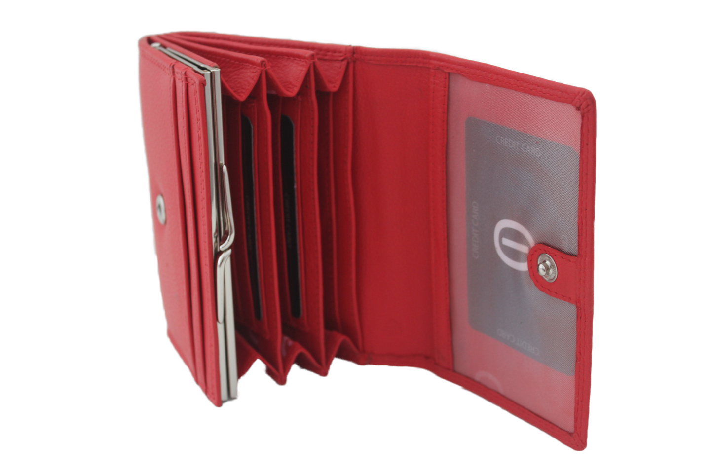 OI Beugelportemonnee/ knipbeurs/ Kort/ anti skim/ rood 160R