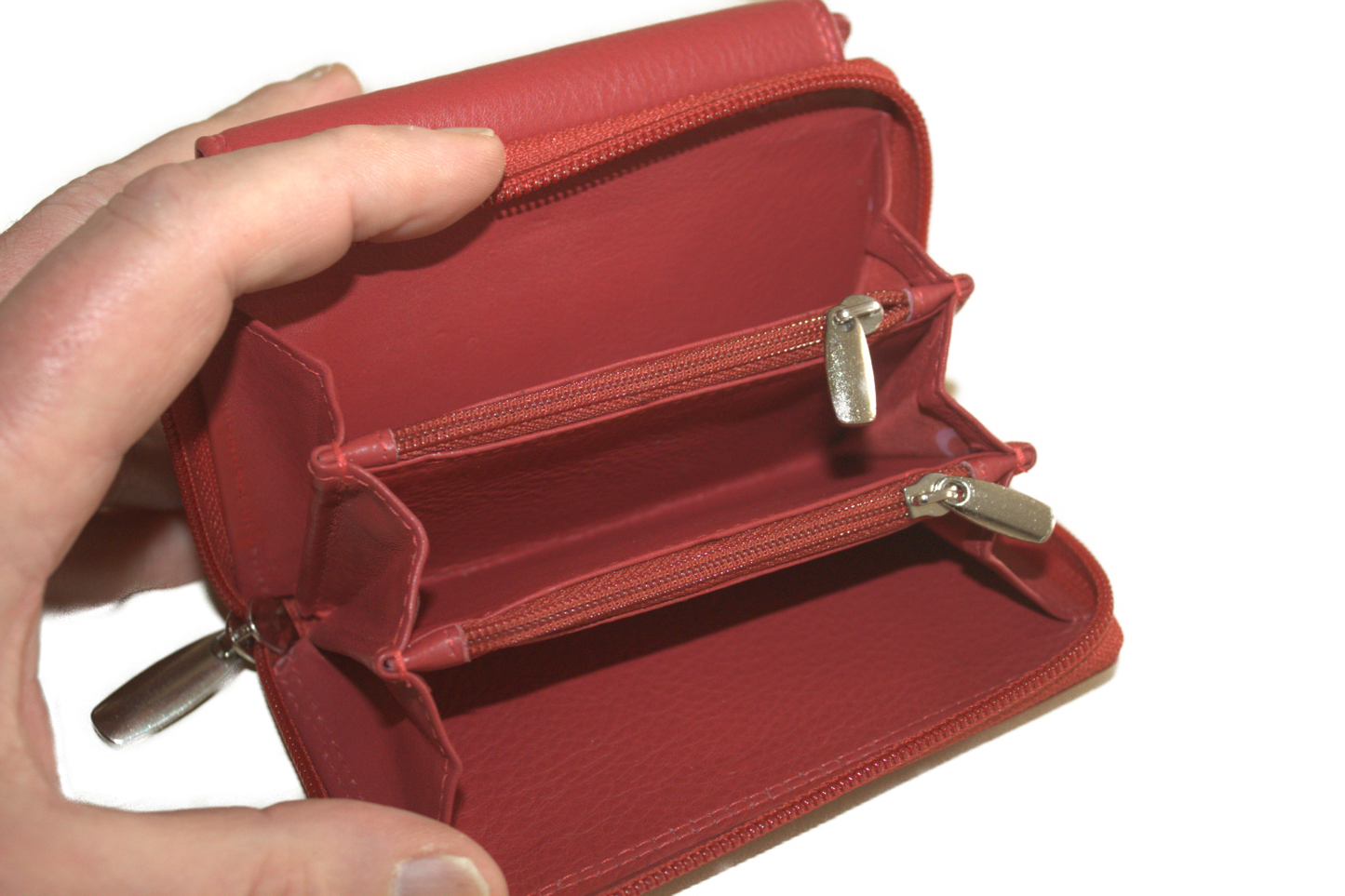 OI Dames Rits portemonnee zeer uitgebreid 161 Rood