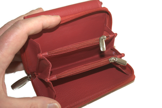 OI Dames Rits portemonnee zeer uitgebreid 161 Rood