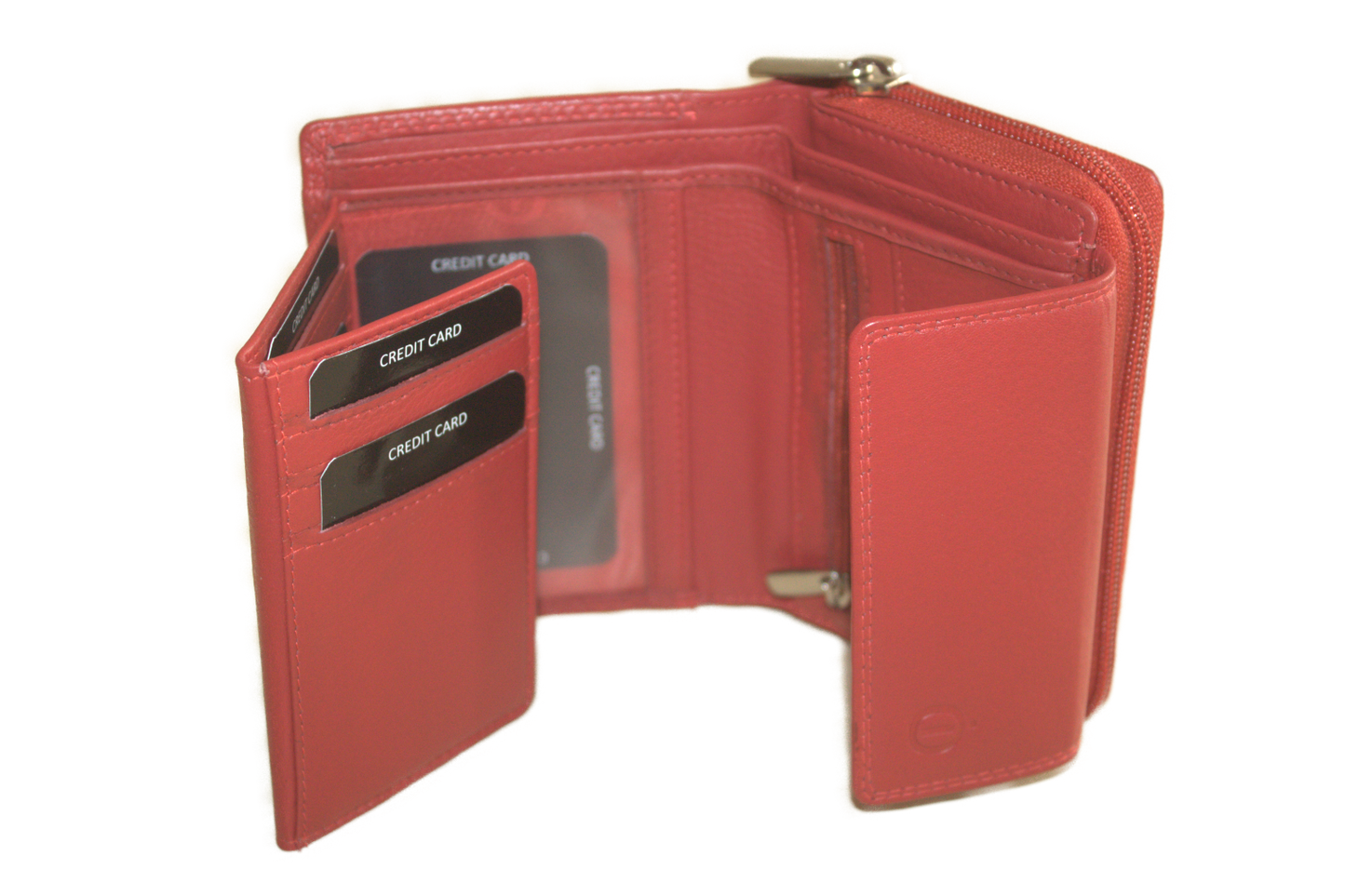 OI Dames Rits portemonnee zeer uitgebreid 161 Rood