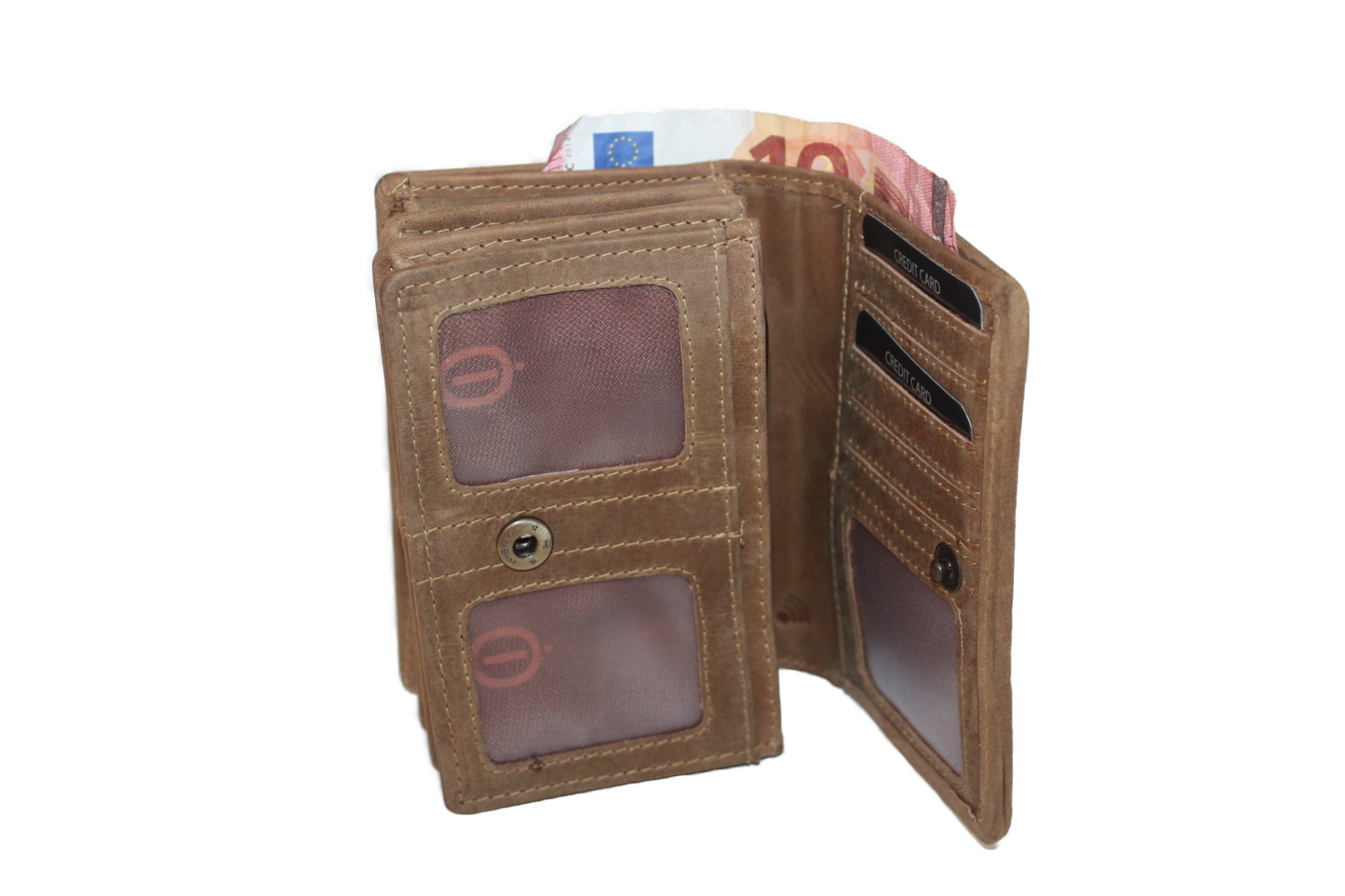 OI Korte europortemonnee met vacht/haar/ Hunter / RFID safe 163H