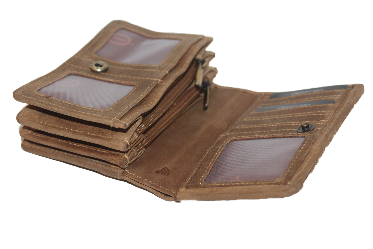 OI Korte europortemonnee met vacht/haar/ Hunter / RFID safe 163H