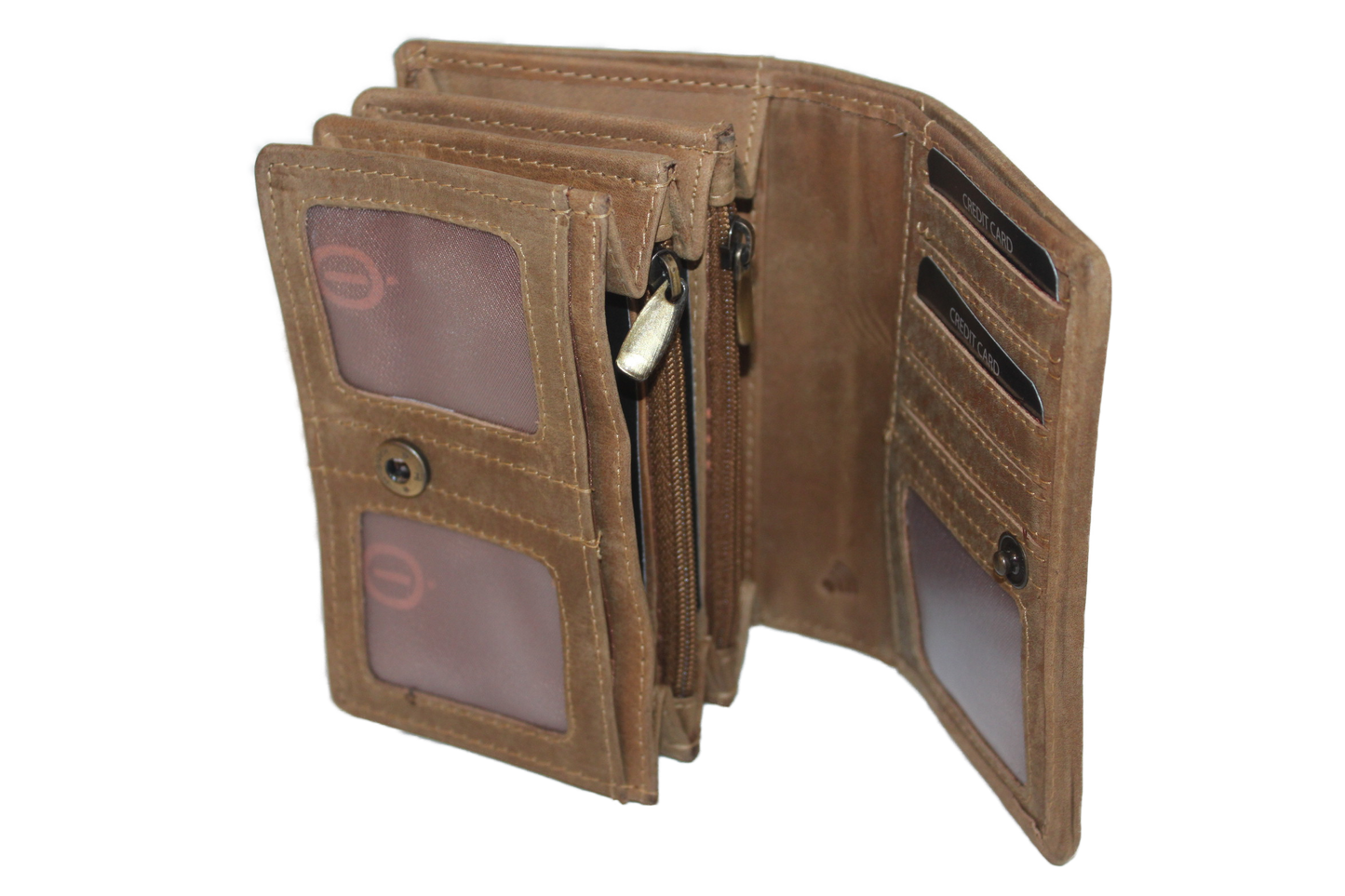 OI Korte europortemonnee met vacht/haar/ Hunter / RFID safe 163H