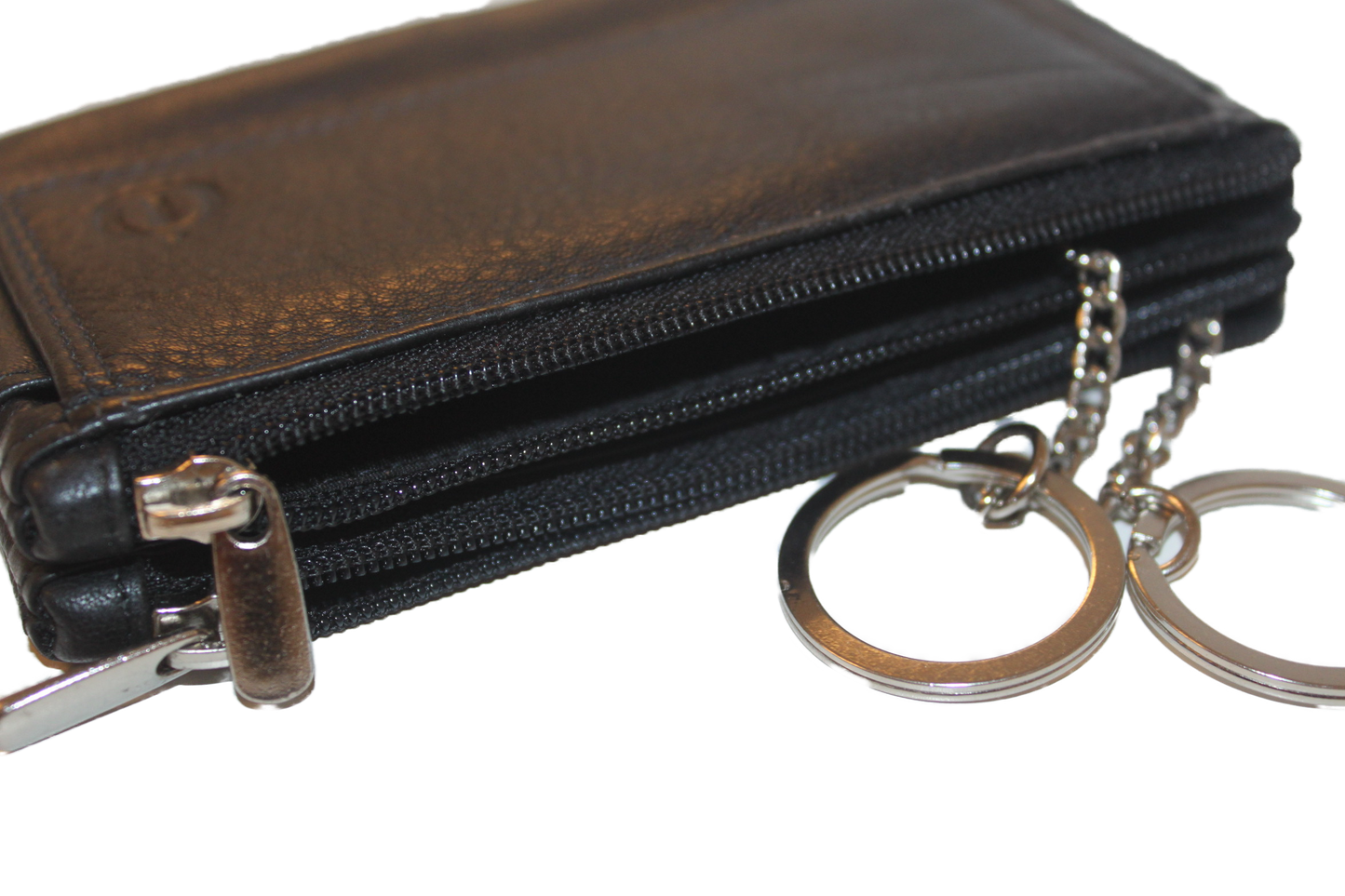 OI Luxe sleutelbeursje / Sleuteletui zwart leder 165