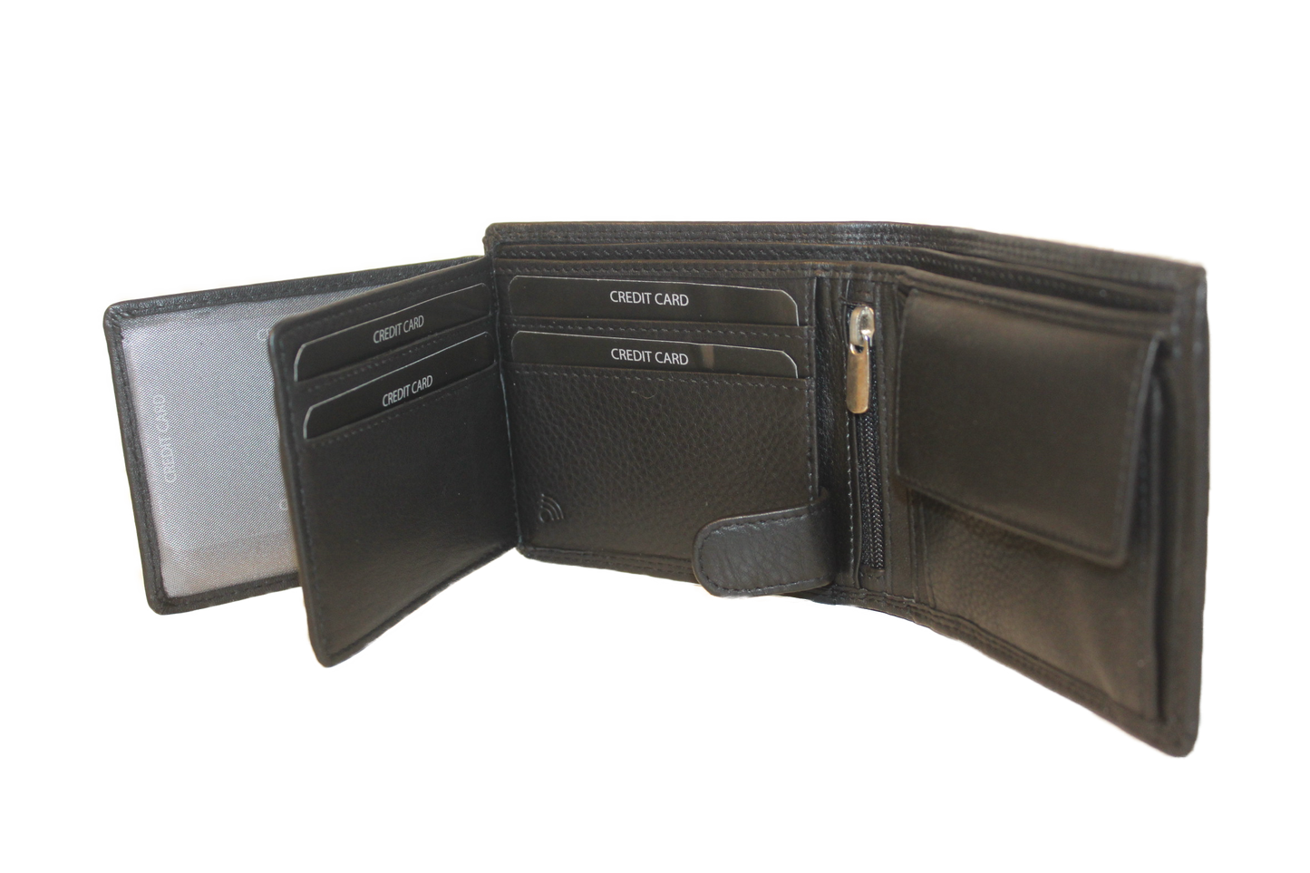 OI Billfold Laag model / klein / anti skim / zwart 181