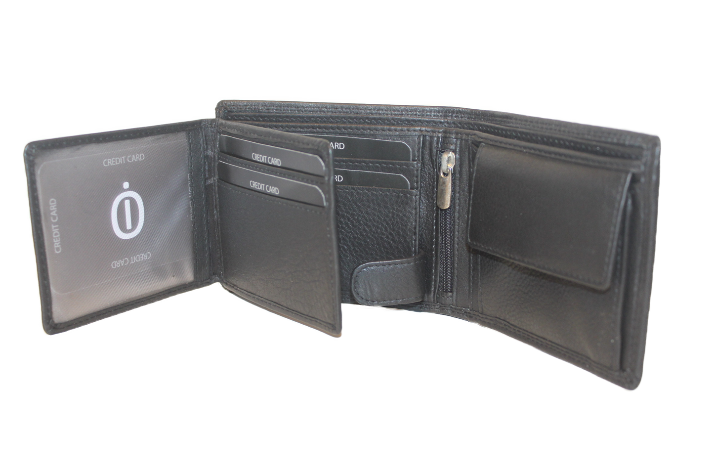 OI Billfold Laag model / klein / anti skim / zwart 181