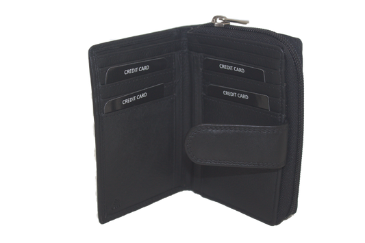 OI Rits portemonnee met lip / groot / Zwart / anti skim 185