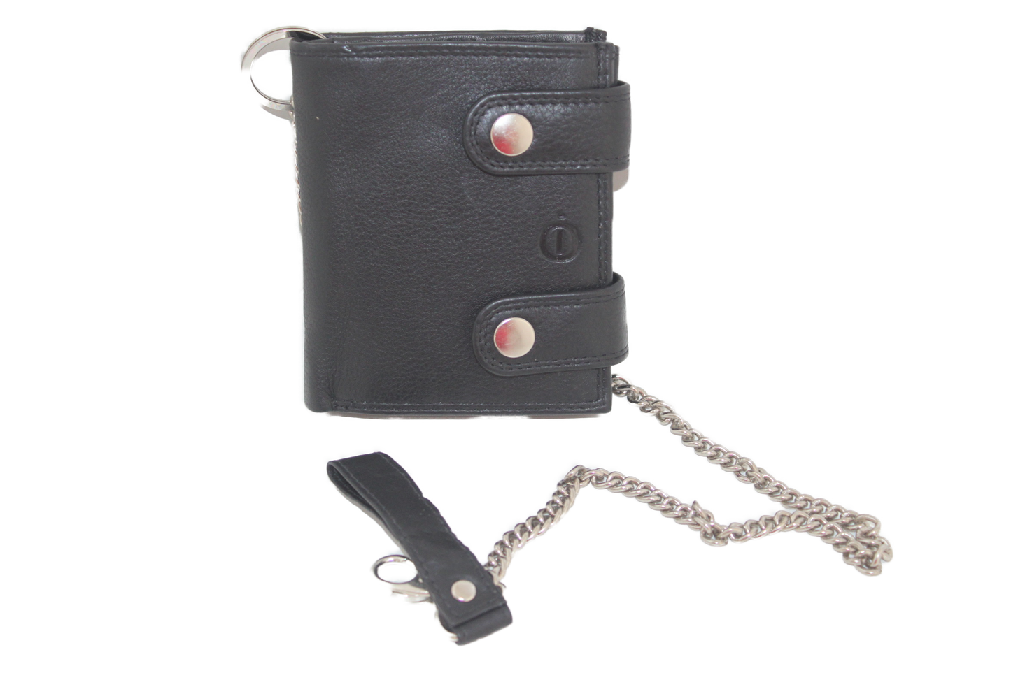OI Billfold hoog met ketting / anti skim / zwart 188
