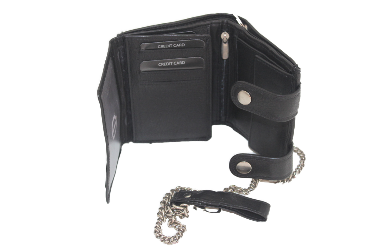 OI Billfold hoog met ketting / anti skim / zwart 188