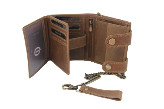 OI Billfold hoog met ketting / Hunter / anti skim 188H