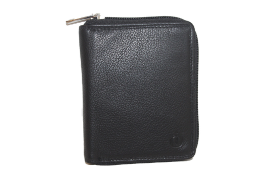OI Billfold hoog / geheel afgesloten met een rits / zwart / anti skim 202