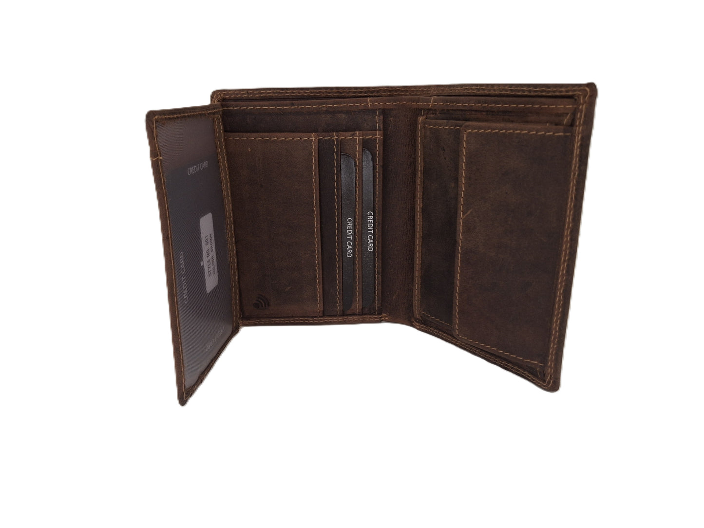 Heren billfold / portemonnee hoog 6 Pasjes / anti skim 601H