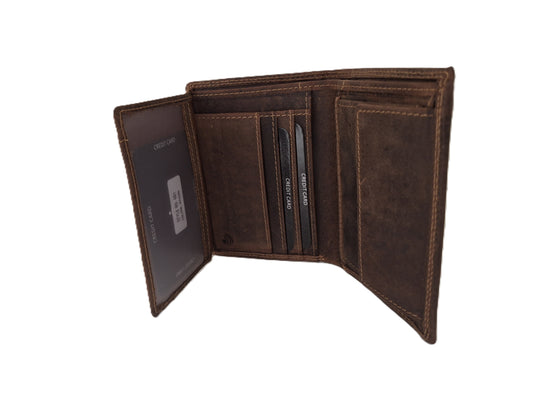 Heren billfold / portemonnee hoog 6 Pasjes / anti skim 601H